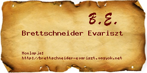Brettschneider Evariszt névjegykártya
